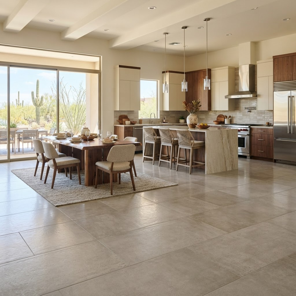 Large-format porcelain tile